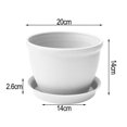thumbnail image 2 of Bgsha 1PCS Jardin Pot de Fleurs Rond en Plastique Épaissi 20*14*14cm Beige Gris Rouge Blanc, 2 of 9
