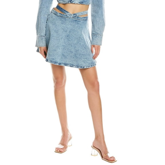 LE JEAN womens Rosa Tie Flare Skirt, m, Blue