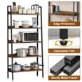 thumbnail image 3 of 5-Tier Bookshelf, 67 Inch Open Shelf Bookcase, Rustic Brown Wood Storage Rack with Metal Frame & Adjustable Feet, Storage Organizer for CDs/Books/Movies, Book Shelf for Office Living Room Bedroom, 3 of 4