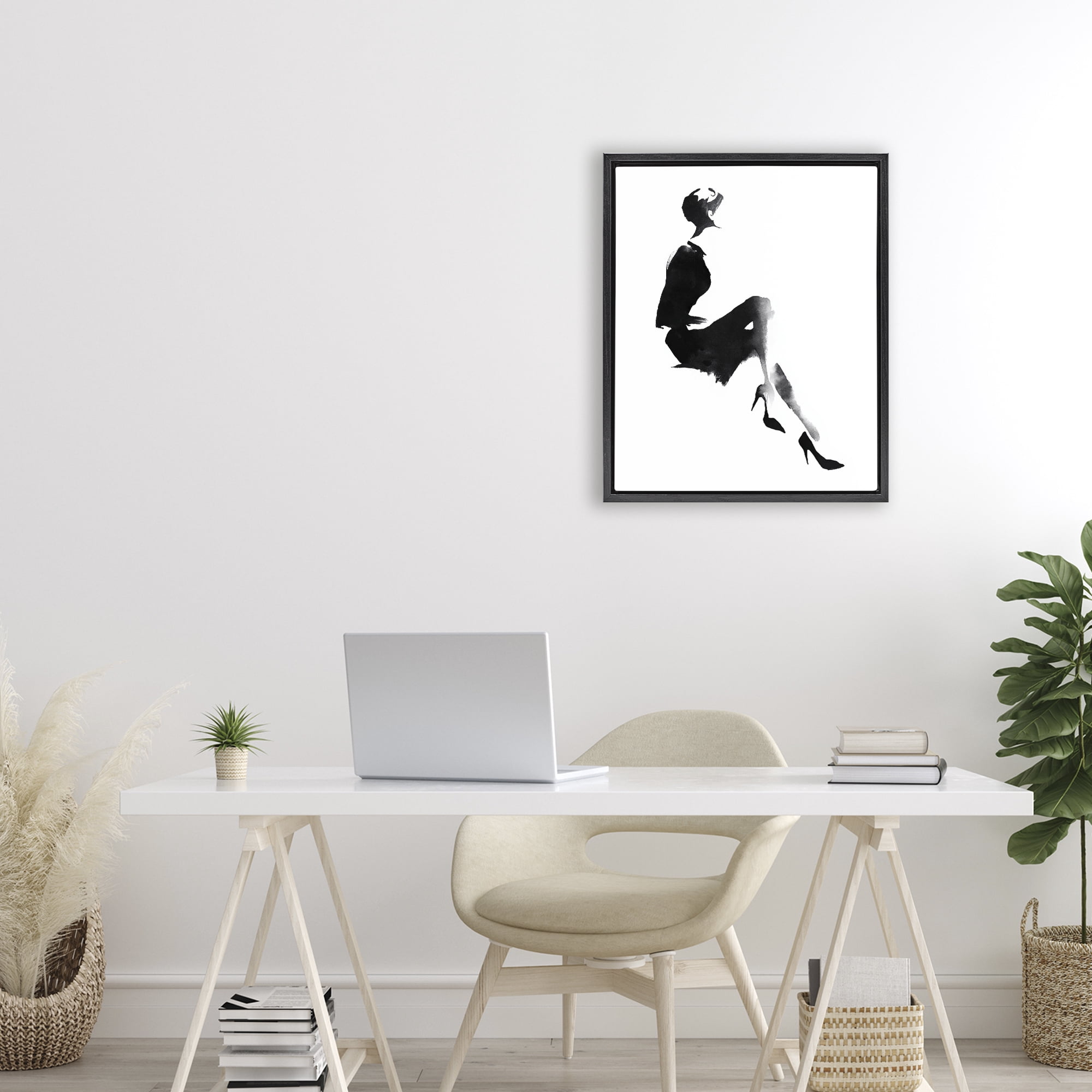 Stupell Industries Chic Silhouette Noir Black Framed Floater Canvas Wall Art, design by Svetlana Aleynikova