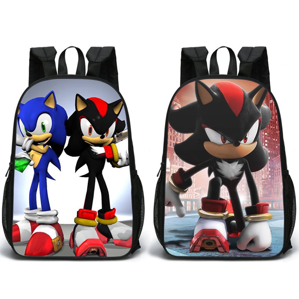 Durable School Bag for Kids Sonic The Hedgehog Backpack for Boys & Girls Laptop Sleeve Bookbag with Adjustable Shoulder Straps & Padded Back Sonic 16 Inch Schoolbag with 3D Features 