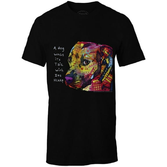 A Dog Wags It's Tail With It's Heart Shirt Gift, Dog Lover, Dog Mom Dad T-Shirt (Small)