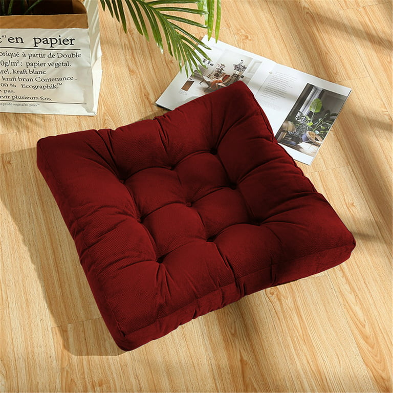 1pc Solid Color Corduroy Floor Cushion, Thick Plush Tatami Pillow For Bay  Window, Extra Large