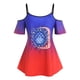 thumbnail image 1 of Talla grande Bandera americana Imprimir Ombre Color Hombro frío Camiseta Rosegal Camisetas tallas grandes, 1 of 5