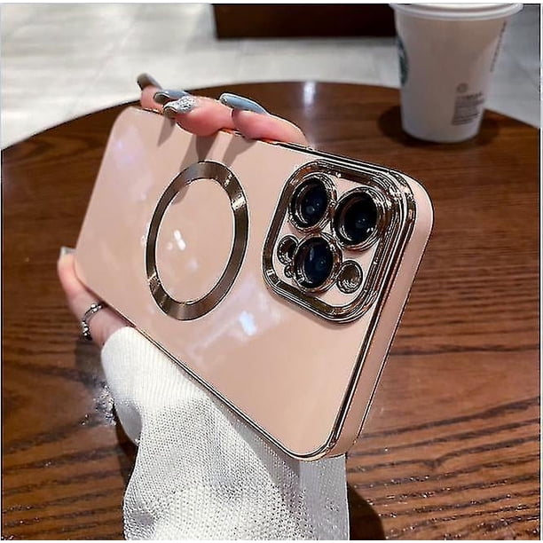 Funda galvanizada simple para iPhone 12 Pro, tacto metalizado, antideslizante, a prueba de golpes, protección para cámara, antiarañazos y anticaídas.