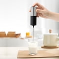 thumbnail image 5 of Espumador de leche para café, Espumador de leche eléctrico de mano, máquina de espuma, batidor de bebidas con batería, mini espumador de acero inoxidable, 5 of 5