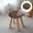 Brown, variant on Round Chair Cushion with Non-Slip Elastic Strap | Flax Fabric | Reinforced Seams | Foam Filled | 13x13 Inch | Brown | Indoor Seat Pad for Barstool, Office, Dining | 1 Pack
