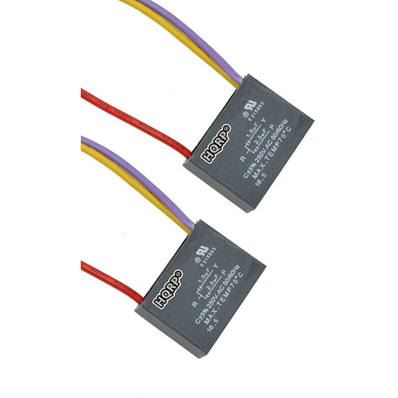 HQRP 2-Pack Ceiling Fan Capacitor CBB61 1.5uf 2.5uf 3-Wire