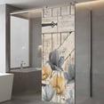 thumbnail image 3 of Spring Tulips Flower Window Privacy Film, Vintage Floral Barn Doors Rustic Beige Static Cling UV Sun Blocking Heat Control Window Tint Day and Night, Non-Adhesive One Way Privacy Cover 23.6''x59'', 3 of 7