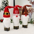 thumbnail image 3 of lsiaeian 4Pcs Christmas Wine Bottle Covers, Christmas Wine Bottle Toppers Xmas Santa Reindeer Snowman Champagne Cover for Home Holiday Christmas Dining Table Decorations Party Gift, 3 of 8