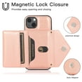 thumbnail image 3 of Dteck for iPhone 15 Plus Crossbody Wallet Case, PU Leather Phone Case with Card Holder Shoulder Strap Purse Cover for Women Men Compatible with iPhone 15 Plus,Rosegold, 3 of 5