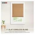 thumbnail image 2 of Cordless Window Blinds, Privacy & Light Filtering 1" Slats Vinyl Mini Blind, Anti-UV Window Treatment, Fits Windows 18" - 72", Woodtone, 27" (Width) x 64" (Length), 2 of 9