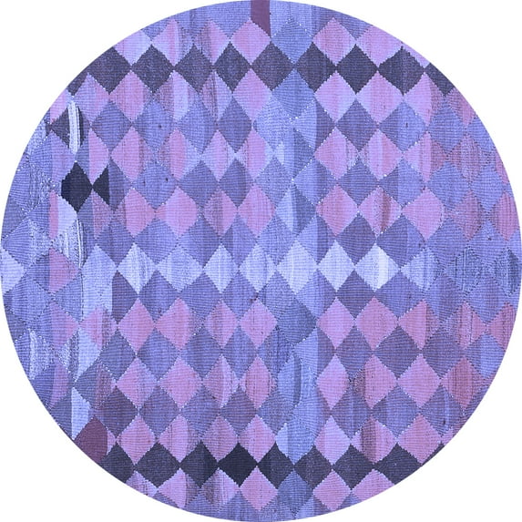 Ahgly Company Indoor Round Oriental Blue Traditional Area Rugs, 3' Round