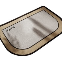 Thin Bathroom Rug Non- Half Circle Mat, Quick Dry Washable Bath Mat with Rubber Backing, Absorbent Woven Shower Rug Fits Under Door for Low Profile Bathroom Floor