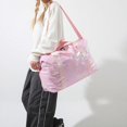 thumbnail image 4 of Bolso de viaje de nailon con cremallera Symphony Pearlescent con personalidad para jóvenes, gran oferta 2024, bolso deportivo con estampado de letras de alta capacidad para mujeres, 4 of 5