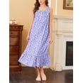 thumbnail image 2 of Ekouaer 2 Pack Nightgowns for Women Sleeveless Long Night Gowns Victorian Nightdress with Pockets Soft Ladies Gown, 2 of 5
