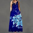 thumbnail image 1 of Fankiway Robe d'Été Sans Manches à Col Rond avec Poche Imprimée pour Femmes Grande Taille, 1 of 5