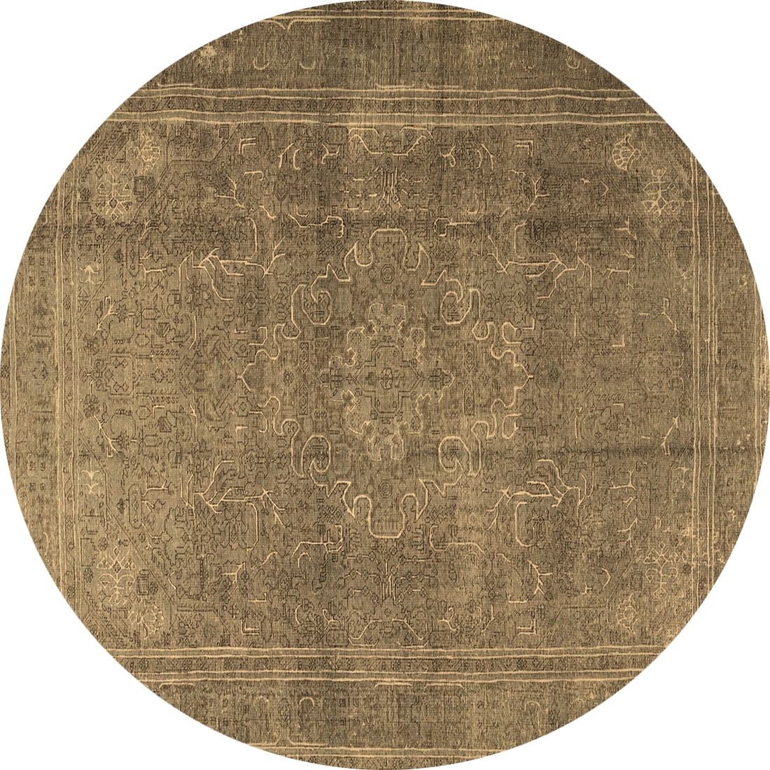 Ahgly Company Indoor Round Persian Brown Traditional Area Rugs, 8 ...