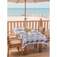 thumbnail image 2 of Outdoor Tablecloth with Umbrella Hole for Patio/Picnic/Party/Camping, Purple Grey Striped Waterproof Table Cloth Rectangle Table Cover Washable, Modern Abstract Geometric Stripes (54"x 80"), 2 of 8