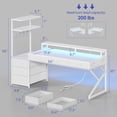 thumbnail image 2 of Modern 55" Gaming Desk with LED Lights and 6 Drawers, Reversible Corner Computer Desk for Home Office, 2 of 7