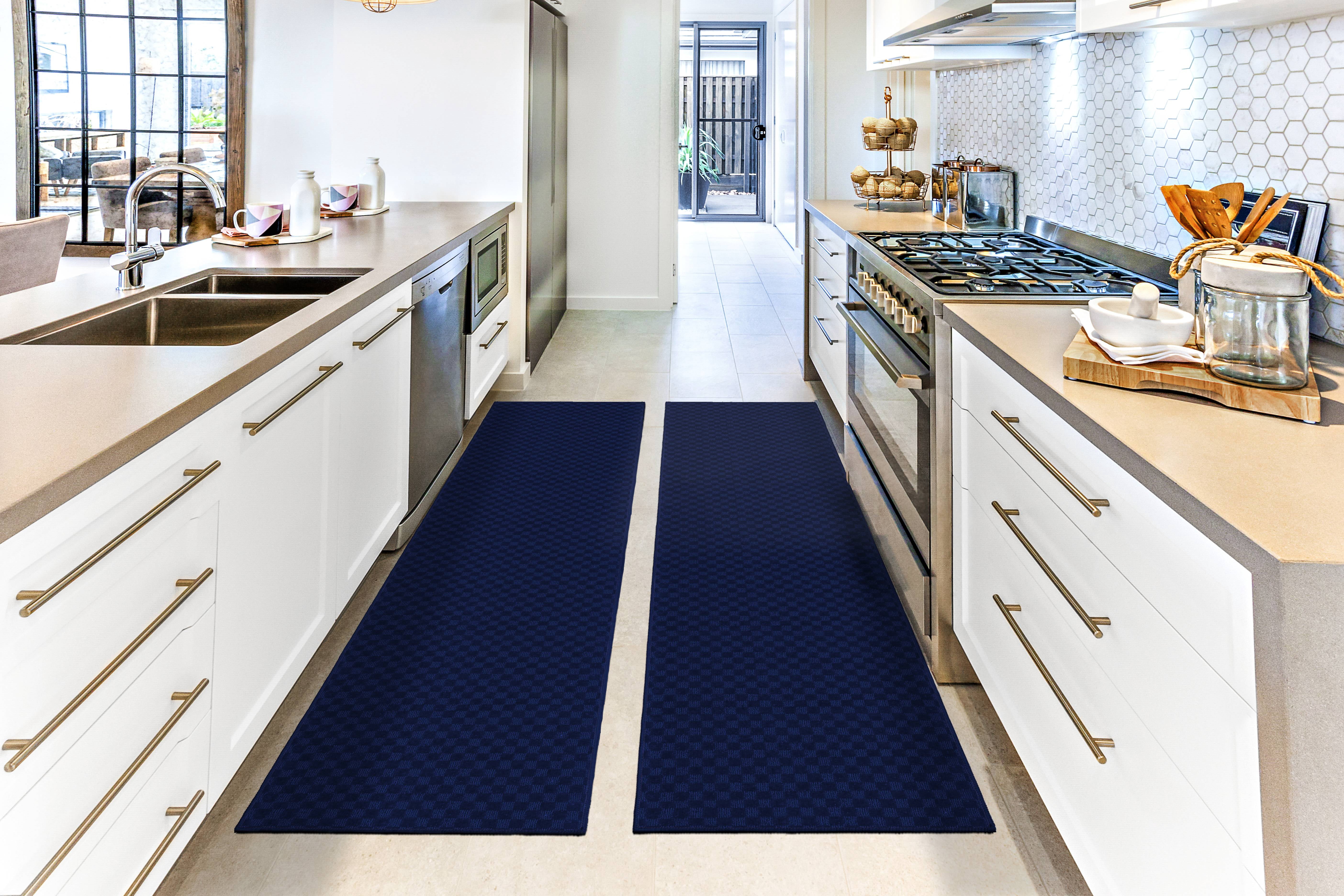Garland Rug Medallion Navy 2 Piece Indoor Runner Set, (2) 2' x 10'