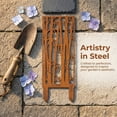 thumbnail image 4 of Rusty Metal Garden Stake, 2D 14.18 inches Garden Column Rust Steel Statue, Modern Garden Sculpture, Metal Patio Landscape Decor, Art Column for Lawn, Porch, Backyard Decoration, Style G, 4 of 9