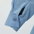 thumbnail image 6 of Linen Shirts for Men Casual Long Sleeve Regular Fit Cotton Beach Shirts with Pocket Blue 3XL, 6 of 8