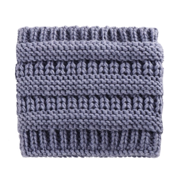 Kelon Women Winter Knitted Beanie with Ponytail Hole, Elastic Woolen Warm Cap, Soft Stretch Headwear for Cold Weather, One Size Heardband