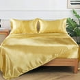 thumbnail image 3 of Home Soft Things Silky Satin 4 Piece Bed Sheet Set - Gold - King, 3 of 9