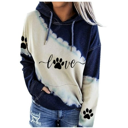 

Ladies Tees And Tops Womens T Shirts Short Sleeve outdoor leisure printing ladies Ladies long-sleeved hooded color top matching Women s Blouse Long Sleeve Womens Sleep Shirt