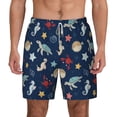 thumbnail image 2 of Picia Sea Creatures pattern Mens Swim Trunks with Compression Liner Stretch Beach Shorts Quick Dry with Zipper Pockets No-Chafing Board Shorts-XX-Large, 2 of 9
