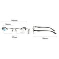 thumbnail image 2 of Men Black Frame Progressive Photochromic Gray Reading Glasses 1.00, Metal Rectangle Half Rimless Business Transition Gray Multifocus Readers +1.00 Strength, 2 of 7