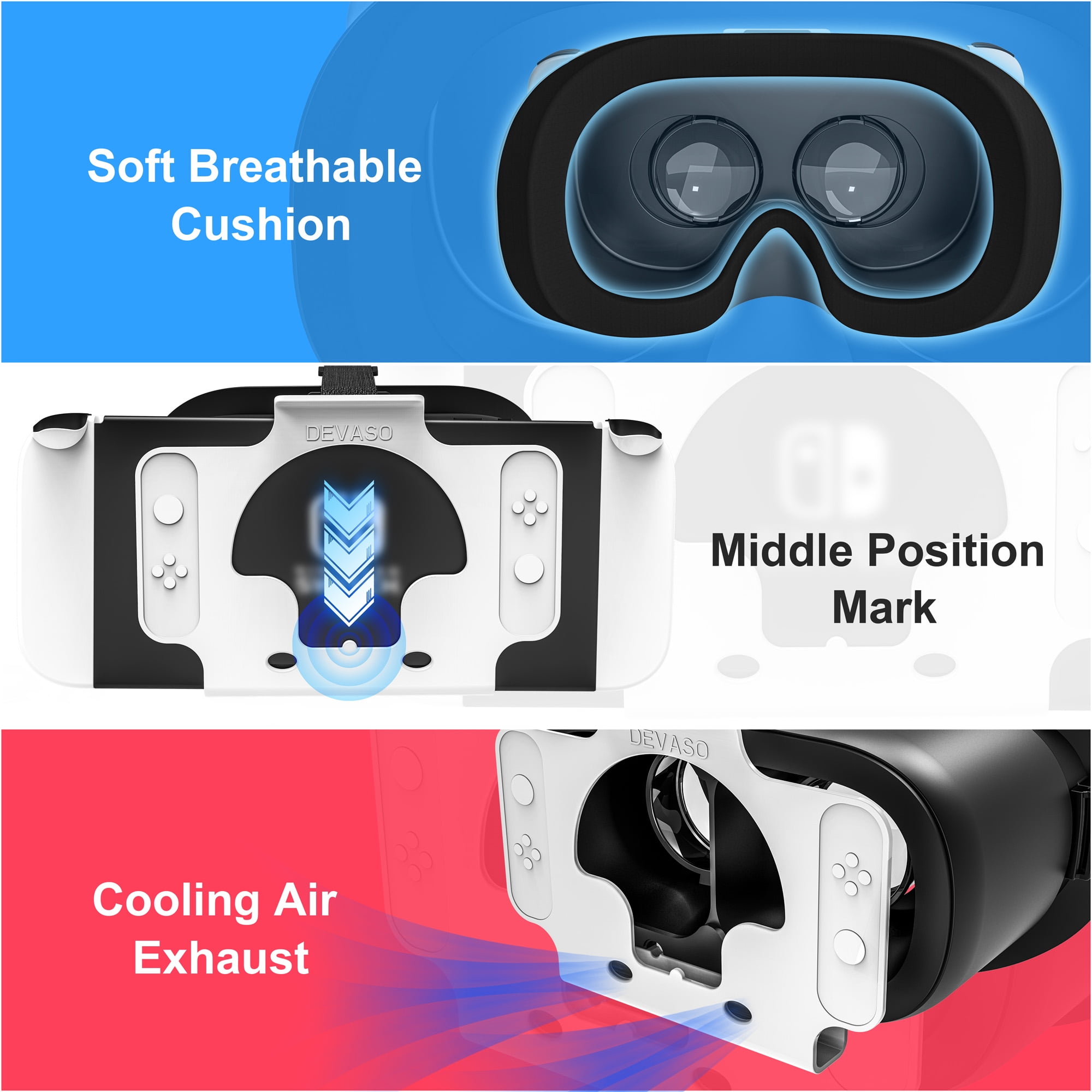 Wiher VR Headset for Nintendo Switch & OLED, Adjustable Lens