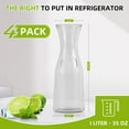 thumbnail image 6 of UPTRUST Set of 4 Glass Carafe with Lids , 1 Liter Beverage Pitcher Carafe for Mimosa Bar, Lemonade - 4 Wooden Chalkboard Tags Included, 6 of 8