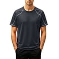 thumbnail image 2 of SeCaotees Short Sleeve Athletic Workout Tees for Men Crew Neck Relaxed Fit Quick‑Dry Moisture Wicking Fabric Sports Training Pullover Tops Dark Gray,L, 2 of 6