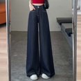 thumbnail image 1 of WILLBEST Pantalones Mujer Pantalones Vaqueros de Pierna Ancha y Cintura Alta para Mujer, Elásticos, Cómodos, Sueltos y Fluidos, Ropa Informal para Uso Diario, Atuendo de Verano y Otoño. Extra Grande, 1 of 5