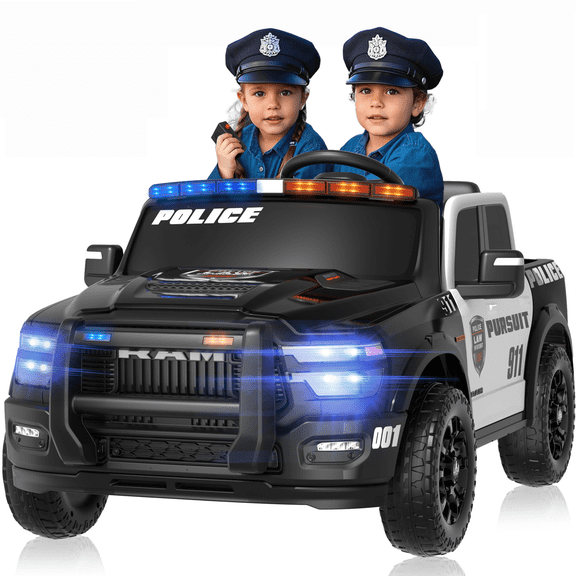 QUIKRA Licensed Ram 2500 24 Volt Ride on Toys for Big Kids, 2 Seater Electric Car for Kids with Remote Control, Bed Storage, Megaphone,4.3 Mph Max Speed