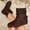 Brown, variant on Women Winter Round Toe Flat Ankle Short Boots Slip on Soft Suede Booties with Side Zipper for Outdoor Cold Weather Casual Matching Outfits Gray 5.5(36)
