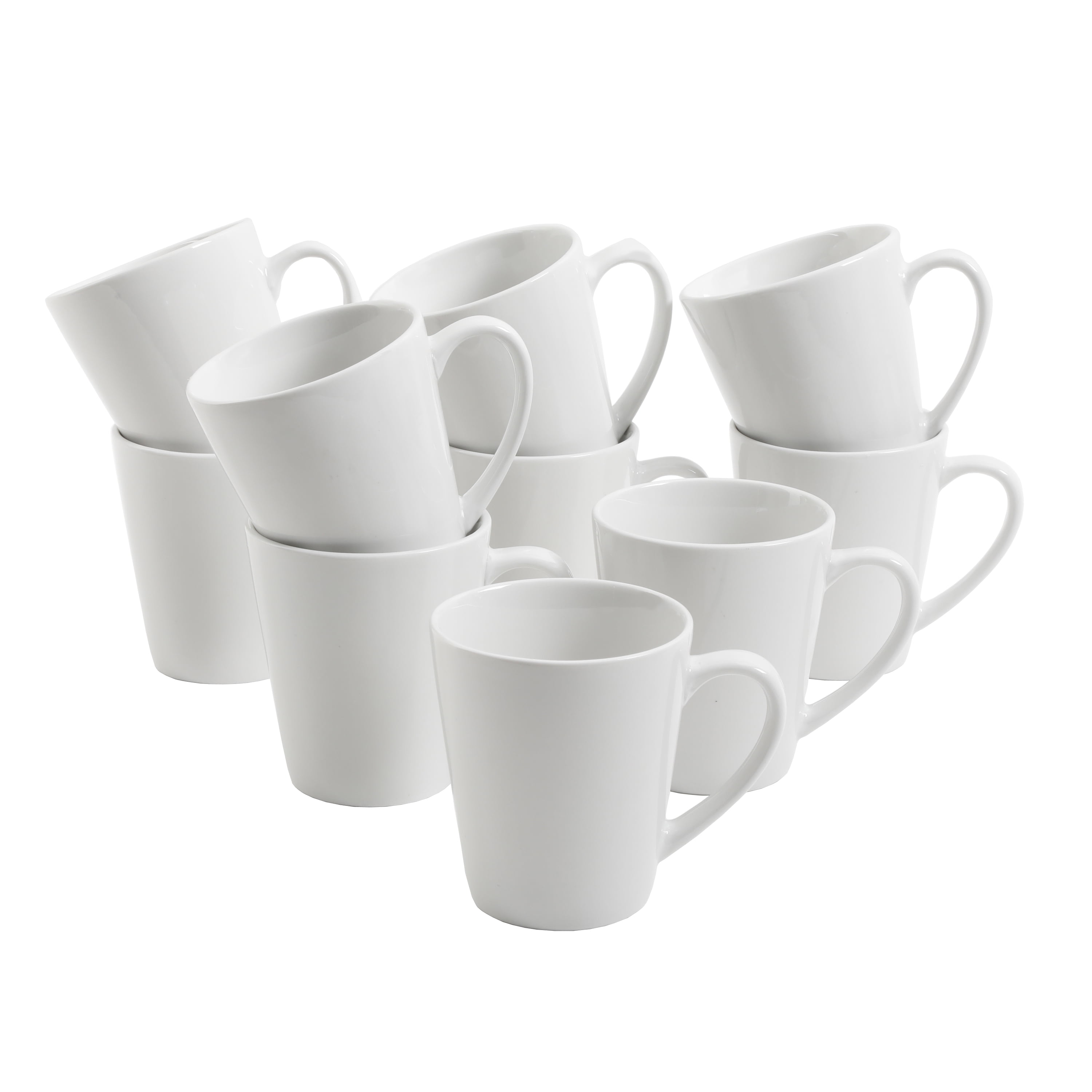 White Classic simple modern mugs Solid Matte Coffee cups matte white  capacity 12 oz durable Set of 4