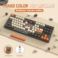 thumbnail image 5 of ZIYOULANG M88 Wireless Gaming Keyboard, Hot Swappable TKL Mechanical Keyboard, Bluetooth/2.4Ghz Dual Mode Connect, Type C/USB A 2-in-1 Receiver, 87 PBT Keycaps Red Switch for PC/MAC - Grey & Orange, 5 of 8