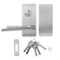 thumbnail image 1 of Cerradura de puerta de vidrio doble de acero inoxidable con manija deslizante, para diestros, de 0,4 a 0,6 pulgadas de ancho, 1 of 8