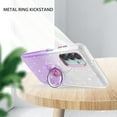 thumbnail image 6 of TJS Phone Case for Samsung Galaxy A13 5G, Galaxy A04s with Tempered Glass Screen Protector, Two Tone Shinny Glitter Metal Ring Magnetic Support Kickstand Cover (Purple), 6 of 6