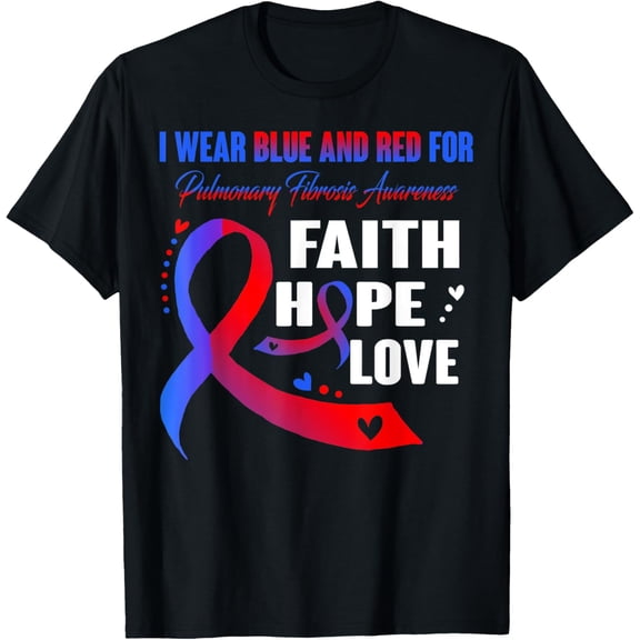 Premium Comfort - I Wear Blue And Red For Pulmonary Fibrosis Awareness T-Shirt
