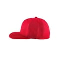 thumbnail image 3 of Top Headwear Plain Flat Bill Fitted Hat, Red 8, 3 of 4