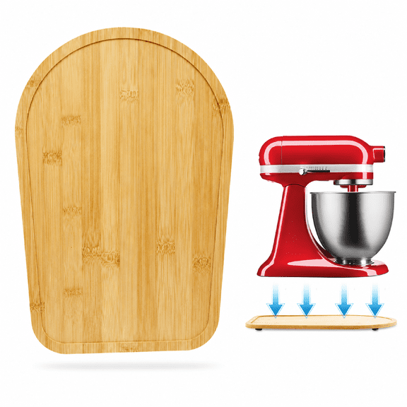 Mixer Slider Mat Bamboo for KitchenAid Tilt Head 4.5-5 Qt Sliding Appliance Tray Countertop Kitchen