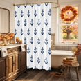 thumbnail image 5 of Navy Blue Anchor Shower Curtain, Waterproof Shower Curtains for Bathroom, Modern Minimalist Nautical Coastal Washable Fabric Bathtub Curtain Set Bath Decor with 12 Hooks Extra Long 72"x96", 5 of 8