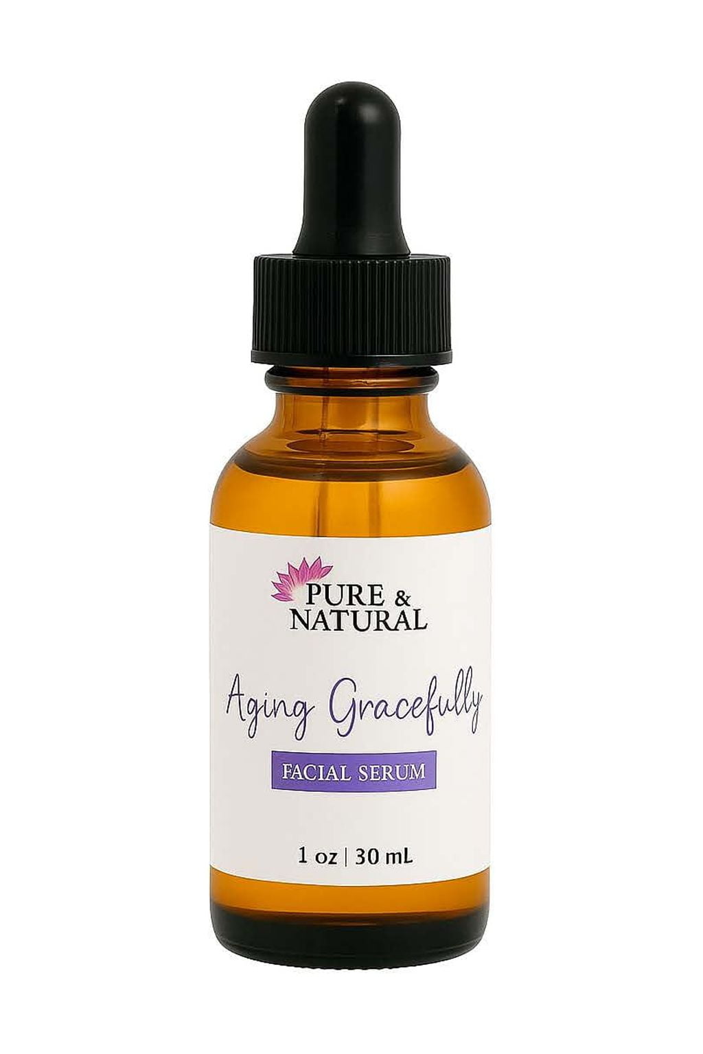 Pure & Natural Body Essentials Aging Gracefully Facial Oil, Hydrating Face Serum for Mature & Sensitive Skin, Lightweight Anti-Dryness, 1 fl oz