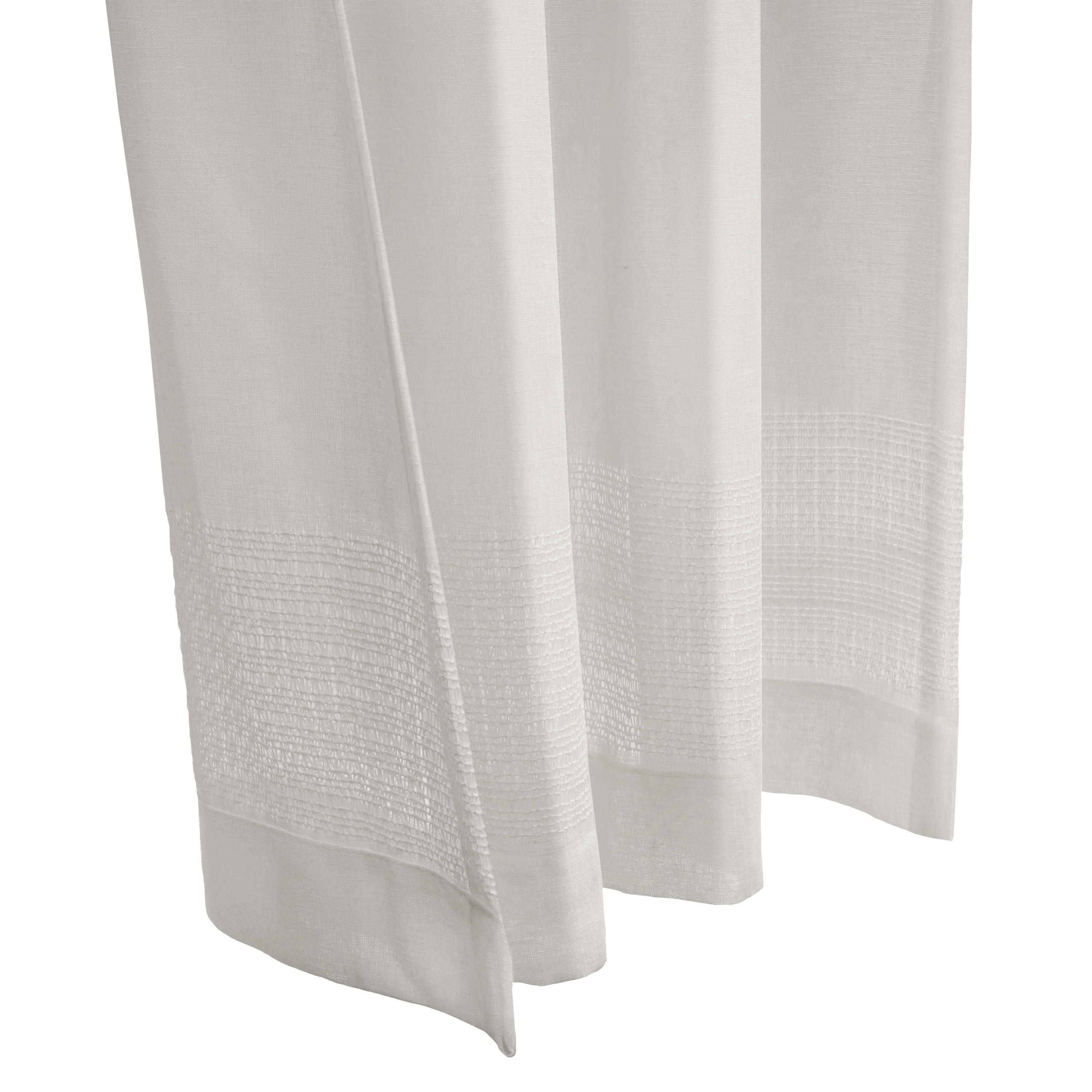 Leah Faux Linen Back Tab Curtain Panel 52" x 84" in White