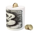thumbnail image 3 of Letter B Piggy Bank, Steel Aged B with Toned Cracks and Distressed Effects Ceramic Inspired Print, Ceramic Coin Bank Money Box for Cash Saving, 3.6" X 3.2", Grey Grey, by Ambesonne, 3 of 4