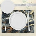 thumbnail image 3 of Ambesonne Navy Blue Place Mats Set of 4, Deep Sea Marble Print, Standard Size, Slate Blue Grey Ginger, 3 of 5